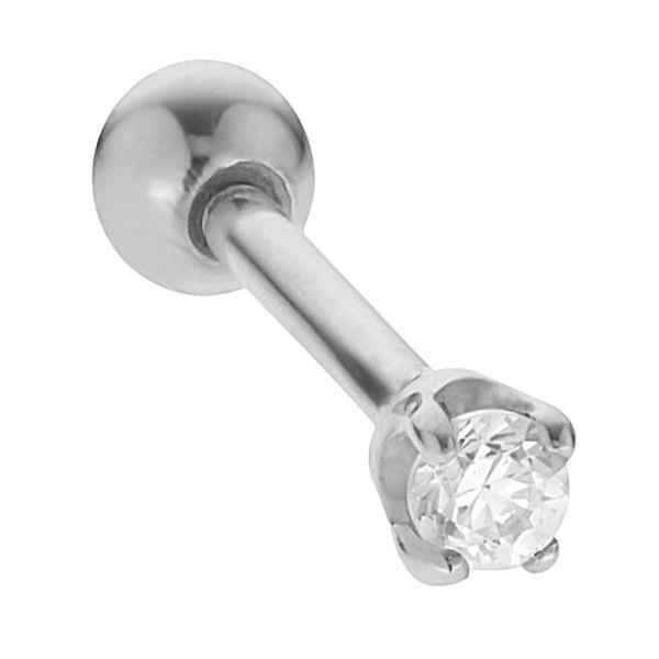 0.75 Carats Round Single Diamond Stud Mens' Earring 14K White Gold New Single Stud