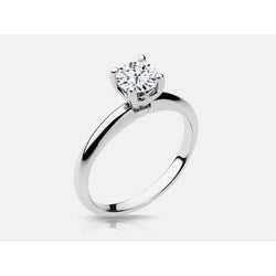 Lab Grown 0.75 Carats Solitaire Round Lab Grown Diamond Ring 14K White Gold