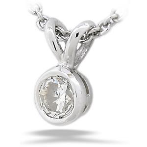 0.85 Carats Bezel Set Round Solitaire Diamond Pendant Pendant