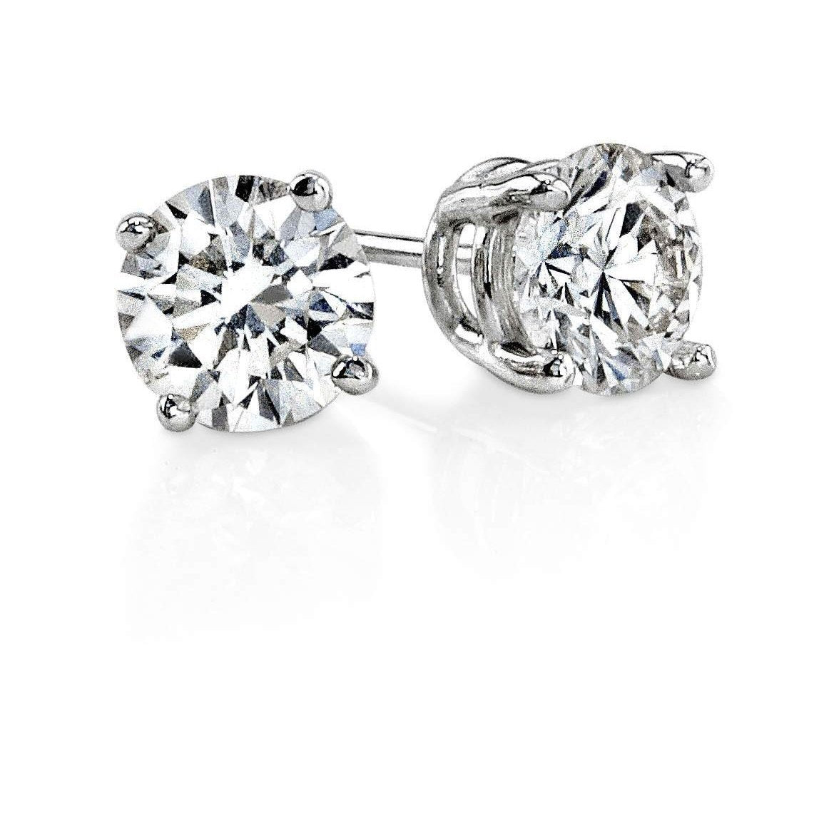 0.90 Carats 4 Prong Set Round Cut Diamond Stud Women Earring Stud Earrings
