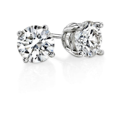 0.90 Carats 4 Prong Set Round Cut Diamond Stud Women Earring Stud Earrings