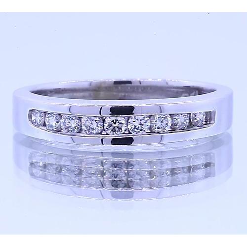 0.90 Carats Anniversary Band Round Diamonds White Gold 14K Band