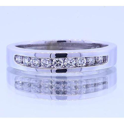 0.90 Carats Anniversary Band Round Diamonds White Gold 14K Band