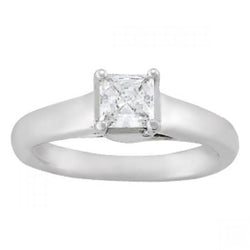 0.90 Carats Diamond Engagement Solitaire Ring White Gold 14K