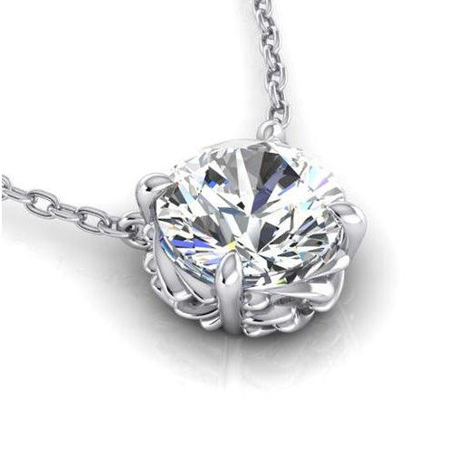 Products 3 Carat Big Round Diamond Necklace Pendant Solid White Gold 