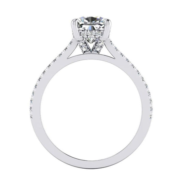 Products Cushion Diamond Engagement Ring White Gold Cathedral Setting 2 Carats