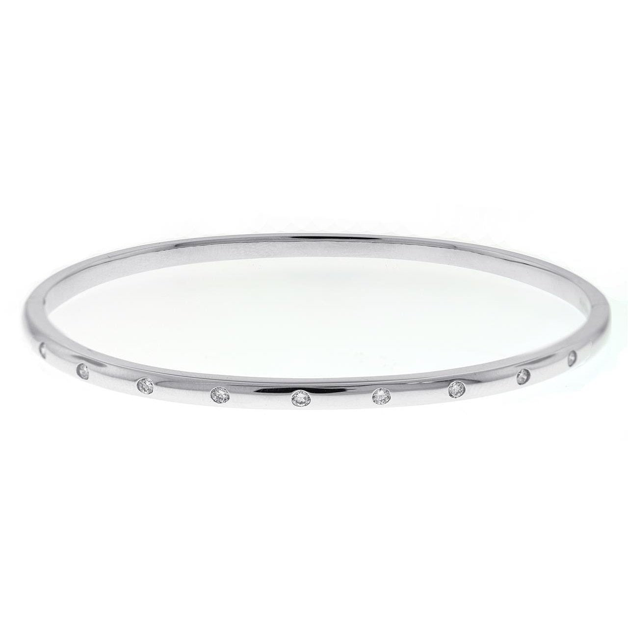 1 Carat Bezel Set Round Diamond Bangle Jewelry Bangle