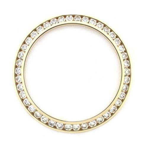 1 Carat Custom Diamond Bezel Set Eternity Ring Yellow Gold 14K Watch Bezel