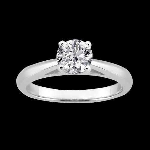 Fancy Woman's  Diamond Cathedral Setting Solitaire Engagement Ring Solitaire Ring