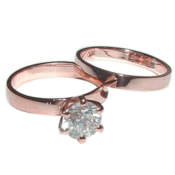 1 Carat Diamond Solitaire Engagement Ring Band Rose Gold 14K