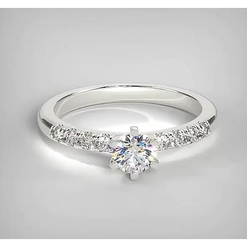 1 Carat Diamond Engagement Ring White Gold 14K Engagement Ring