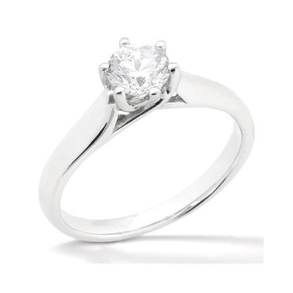 Woman's White Gold Weeding Anniversary Solitaire Diamond Ring 