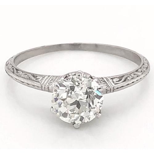 Round Solitaire Filigree Ring Women Jewelry