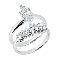 2.50 Carat Diamond Solitaire Ring Marquise Cut With Band Set