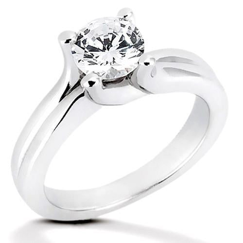 1 Carat Diamond Solitaire Ring Prong Style White Gold 14K Solitaire Ring
