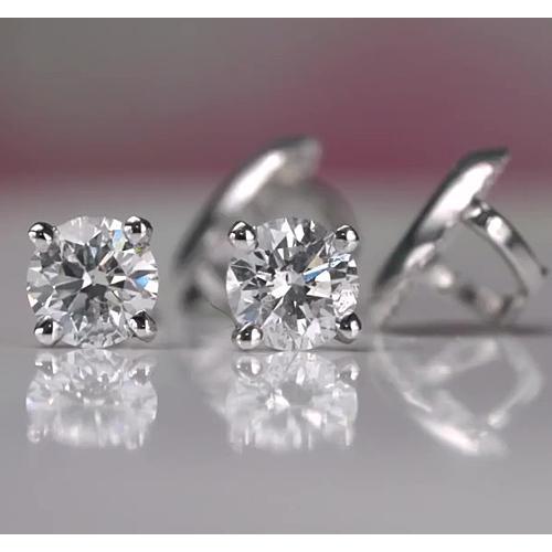  Sparkling Unique Lady’s White Gold  Stud Earrings 