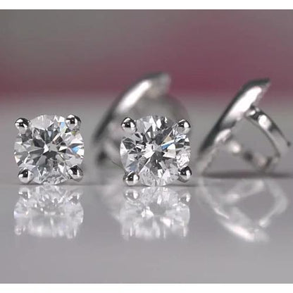  Sparkling Unique Lady’s White Gold  Stud Earrings 
