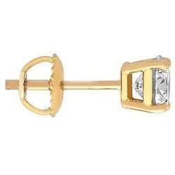 1 Carat Diamond Stud Single Earring Men's Jewelry Yellow Gold 14K