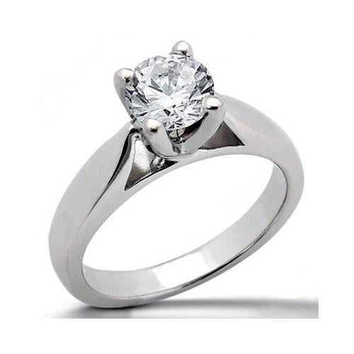 New 4 Prong Sparkling Unique Lady’s Solitaire White Gold Diamond Ring 