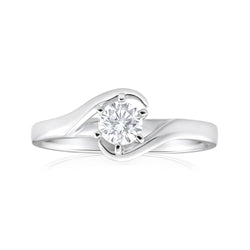 1 Carat Solitaire Round Cut Diamond Engagement Ring White Gold 14K
