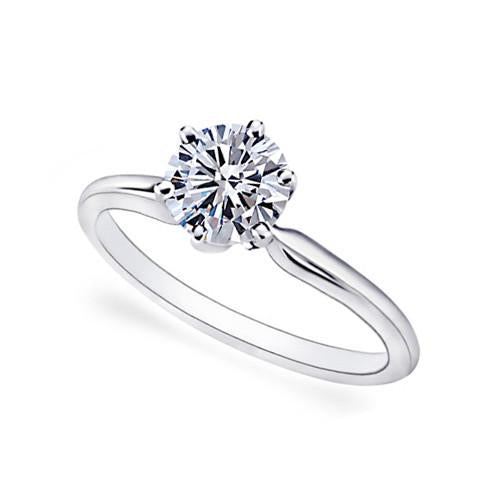  Sparkling Unique Lady’s Solitaire White Gold Diamond Ring 