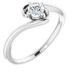 Real  1 Carat Freeform Diamond Engagement Ring White Gold 14K Jewelry