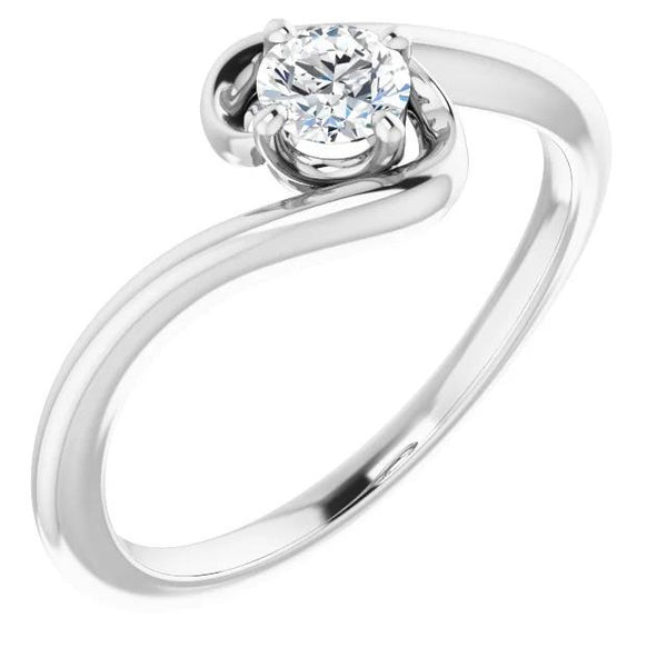1 Carat Freeform Diamond Engagement Ring White Gold 14K Jewelry Engagement Ring