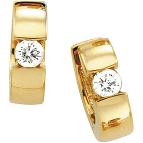 New Hinged Diamond Solitaire Hoop Earrings Huggies Hoop Earrings