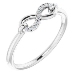 1 Carat Infinity Diamond Promise Ring White Gold 14K
