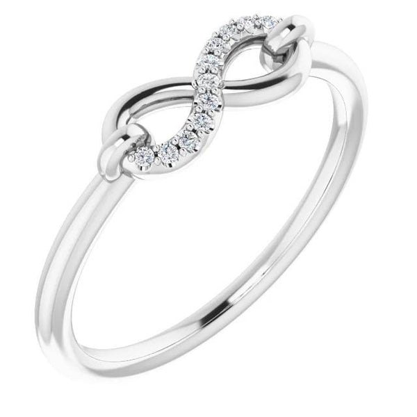 1 Carat Infinity Diamond Promise Ring White Gold 14K Band