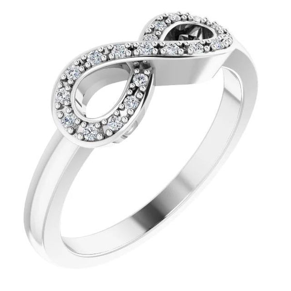 1 Carat Infinity Diamond Ring White Gold 14K Vs1 F Band