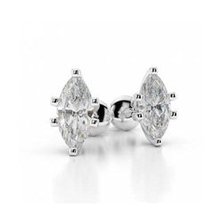 1 Carat Marquise Cut Diamond Stud Earring White Gold 14K Lady Jewelry