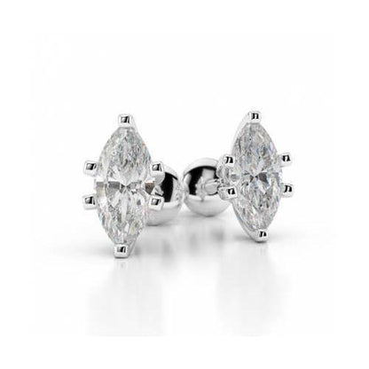  Marquise Cut Diamond Stud Earring White Gold Lady Jewelry Stud Earrings