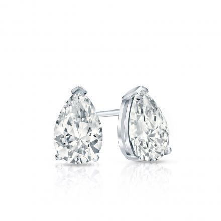 1 Carat Pear Cut Diamond Women Stud Earrings 14K White Gold Stud Earrings