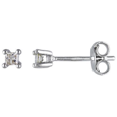 New Princess Cut Diamond Women Studs Earring White Gold 