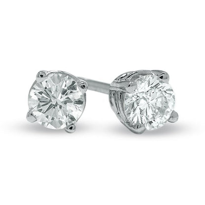  prong Style Wedding  Stud Earrings White Gold Diamond