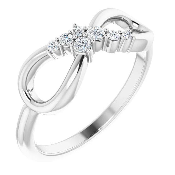 1 Carat Ring Diamond Engagement Infinity Style White Gold 14K Engagement Ring