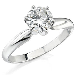 1 Carat Round Cut Solitaire Natural Earth Mined Diamond Wedding Anniversary Ring