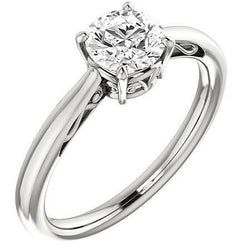 1 Carat Round Filigree Style Diamond Solitaire Engagement Ring