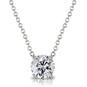 1 Carat Round Cut Diamond Women Necklace Pendant White Gold 14K Pendant