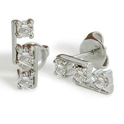 1.8 Carat Round Cut Drop Earring 14K White Gold Unique Style Drop Earrings