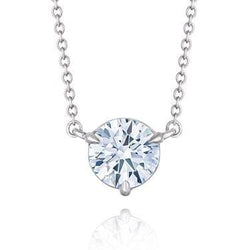 1 Carat Round Cut Solitaire Diamond Necklace Pendant White Gold 14K