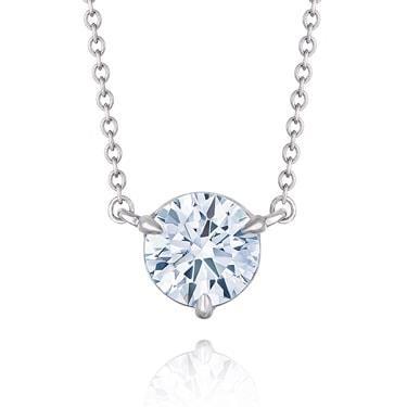 1 Carat Round Cut Solitaire Diamond Necklace Pendant White Gold 14K Pendant