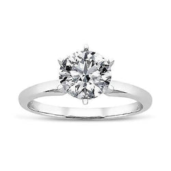 1 Carat Round Cut Solitaire Diamond Ring White Gold 14K Jewelry