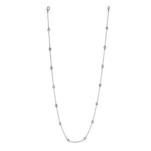1 Carat Round Diamond 7 Pointer 14 Section 18 Diamond Necklace White Gold 14K Necklace