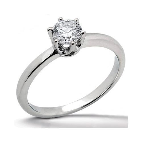 Four Claw High Quality Wedding Solitaire White Gold Diamond Anniversary Ring 