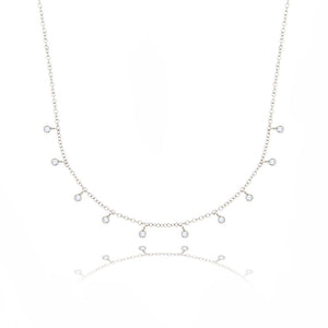 1 Carat Round Diamond Necklace Solid White Gold 14K Women Jewelry Necklace