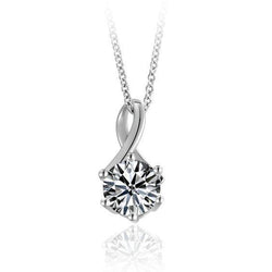 1 Carat Round GIA CERTIFIED Lab Grown Diamond Pendant White Gold Jewelry