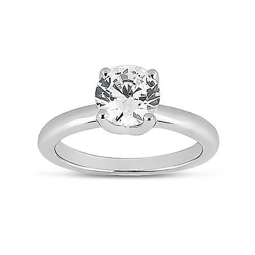 Sparkling Unique Solitaire White Gold Diamond Anniversary Ring 