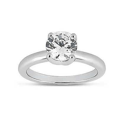 Sparkling Unique Solitaire White Gold Diamond Anniversary Ring 